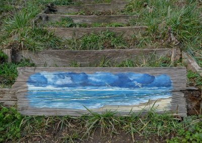 Gedenkschilderij branding schilderij op hout